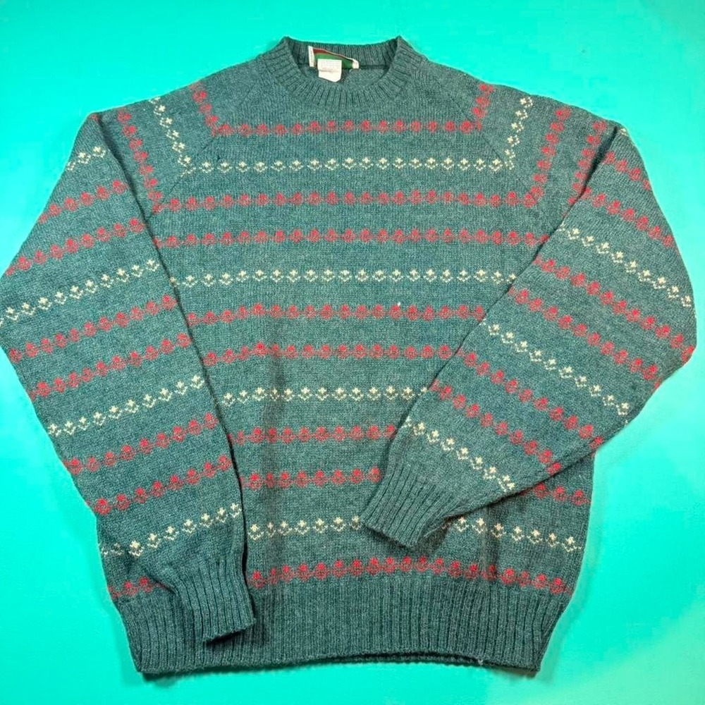 Vintage 90s wool blend knit sweater striped 1990s vintage wool knit sweater